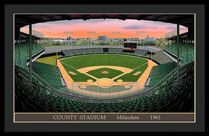 County Stadium 1961 - Framed Print