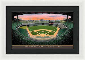 County Stadium 1961 - Framed Print