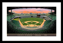 Load image into Gallery viewer, County Stadium 1961 - Framed Print
