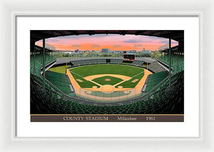 County Stadium 1961 - Framed Print