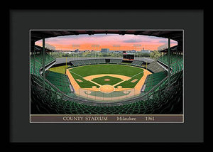 County Stadium 1961 - Framed Print