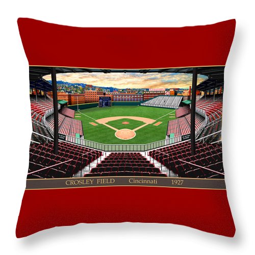 Crosley Field 1927 - Throw Pillow
