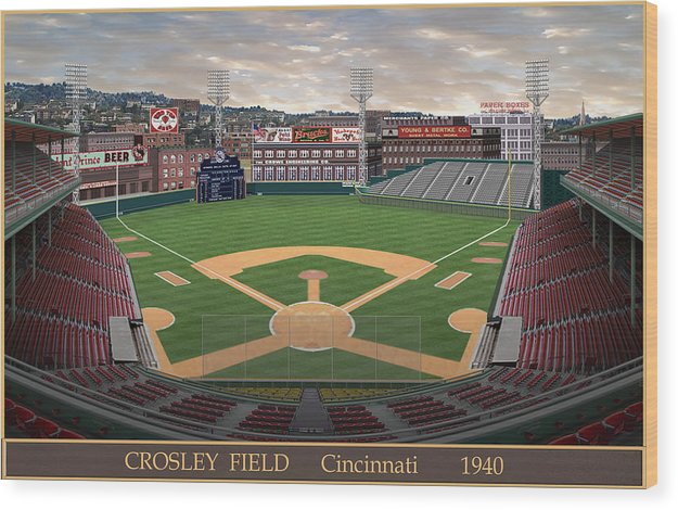 Crosley Field 1940 - Wood Print