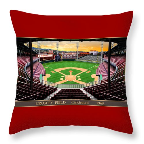Crosley Field 1949 - Throw Pillow