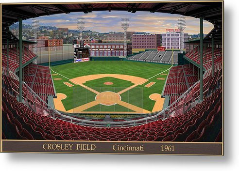 Crosley Field 1961 - Metal Print