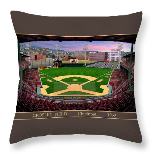 Crosley Field 1969 - Throw Pillow