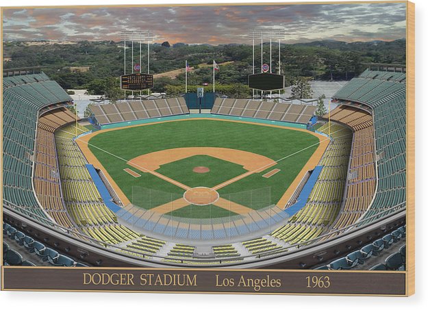 Dodger Stadium 1963 - Wood Print