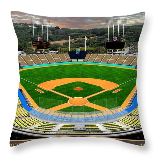 Dodger Stadium 1963 - Throw Pillow