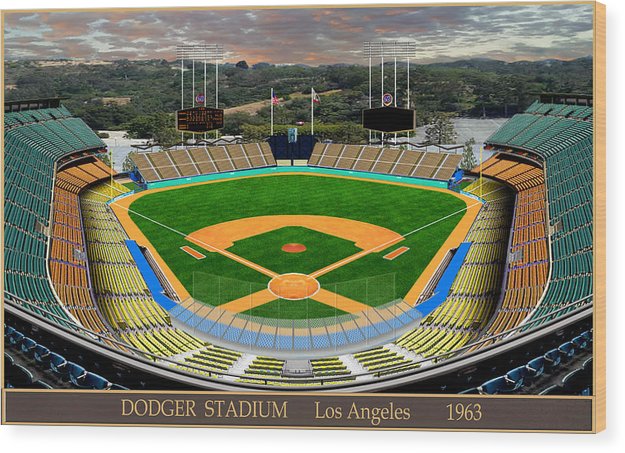Dodger Stadium 1963 - Wood Print