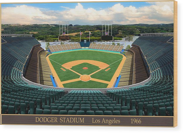 Dodger Stadium 1966 - Wood Print