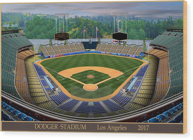 Dodger Stadium 2017 - Wood Print