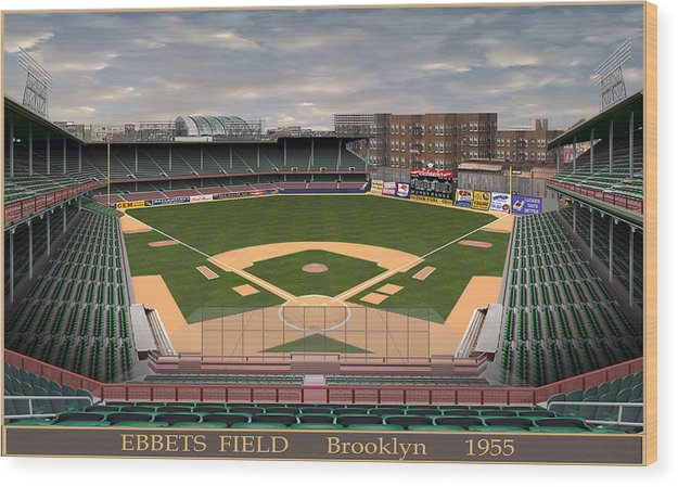 Ebbets Field 1955 - Wood Print