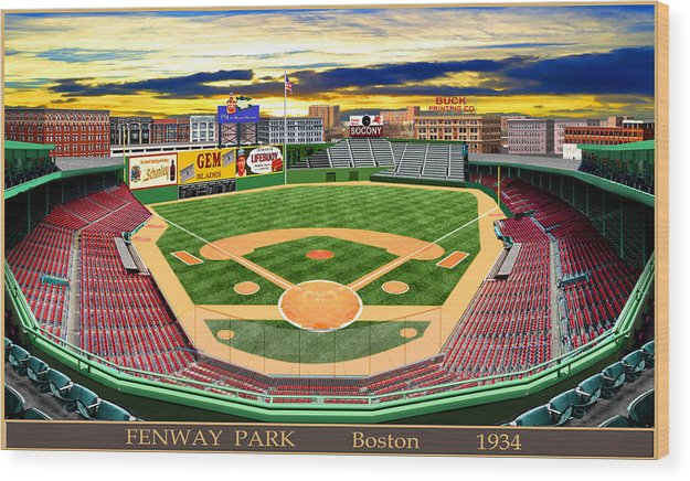 Fenway Park 1934 - Wood Print