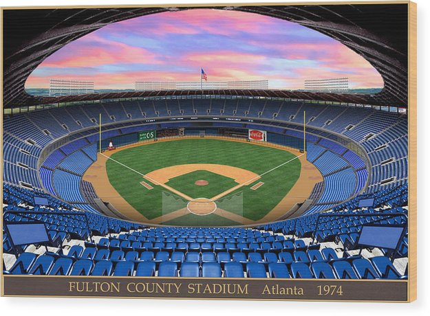 Fulton County Stadium 1974 - Wood Print
