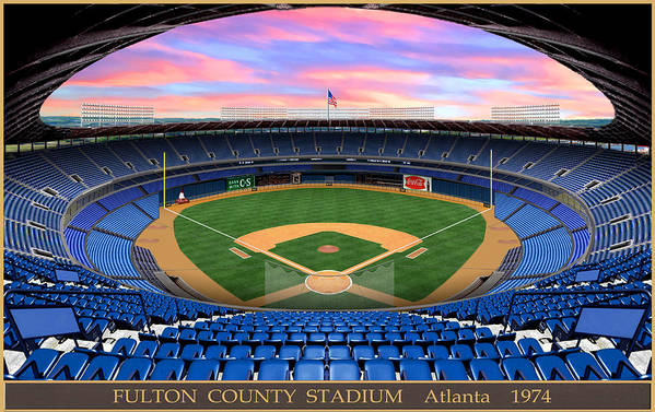 Fulton County Stadium 1974 - Art Print