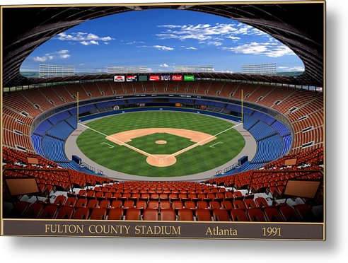 Fulton County Stadium 1991 - Metal Print