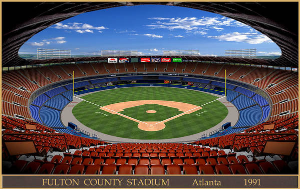 Fulton County Stadium 1991 - Art Print