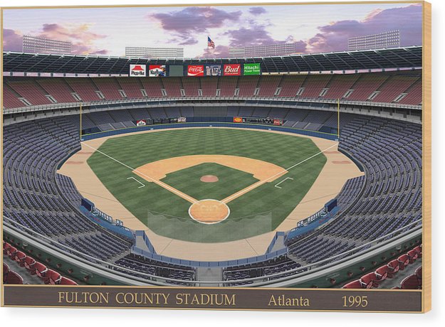 Fulton County Stadium 1995 - Wood Print