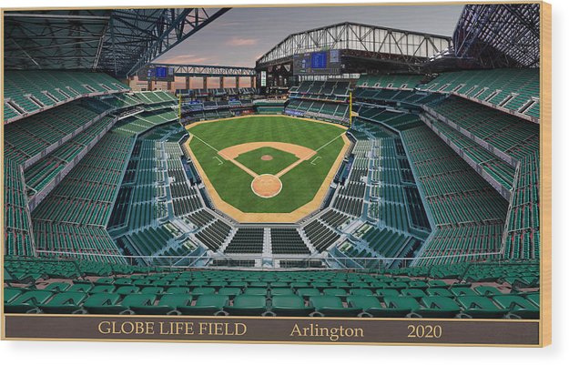 Globe Life Field 2020 - Wood Print