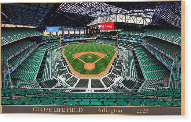 Globe Life Field 2023 - Wood Print