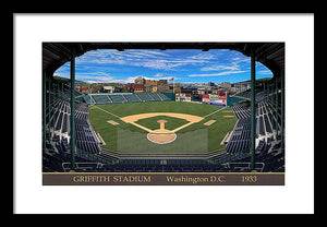 Griffith Stadium 1933 - Framed Print