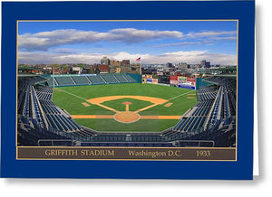 Griffith Stadium 1933 - Greeting Card