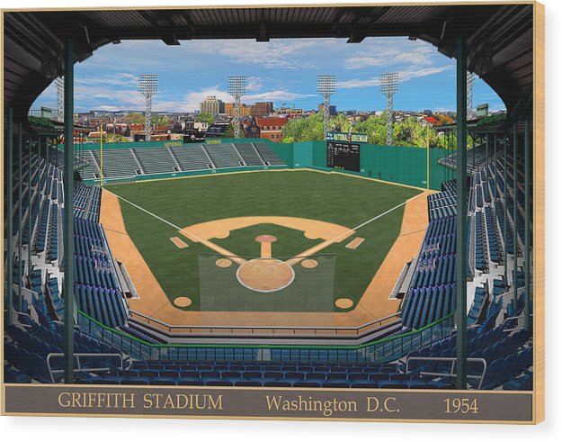 Griffith Stadium 1954 - Wood Print