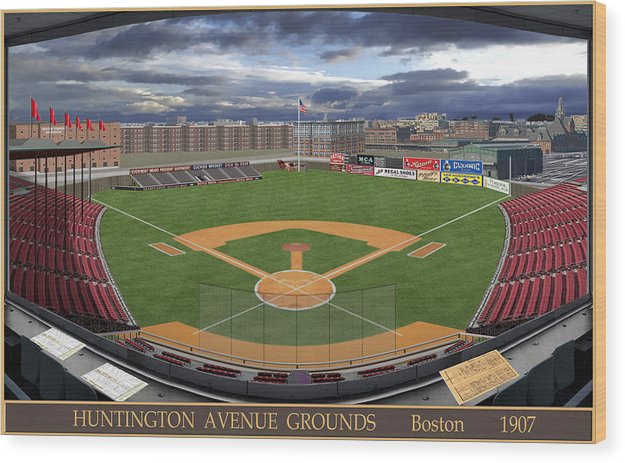 Huntington Avenue Grounds 1907 - Wood Print