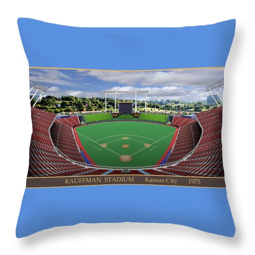 Kauffnam Stadium 1975 - Throw Pillow