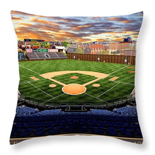 League Park 1910 - Throw Pillow