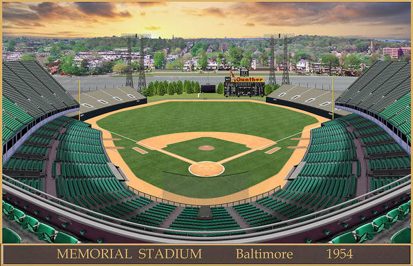 Memorial Stadium 1954 - Art Print