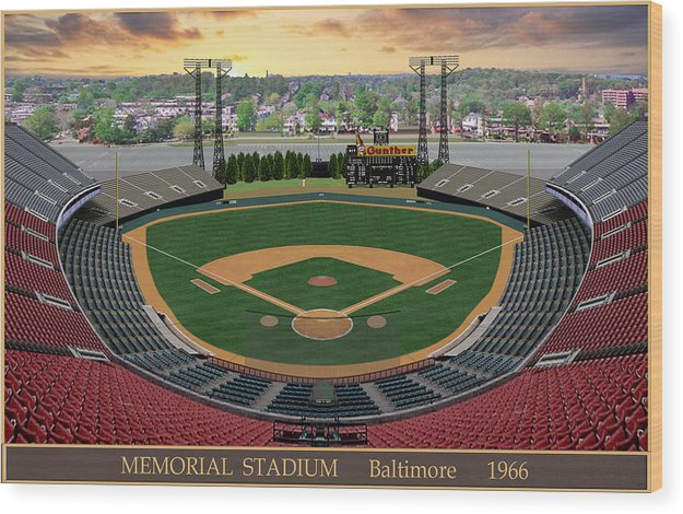Memorial Stadium 1966 - Wood Print