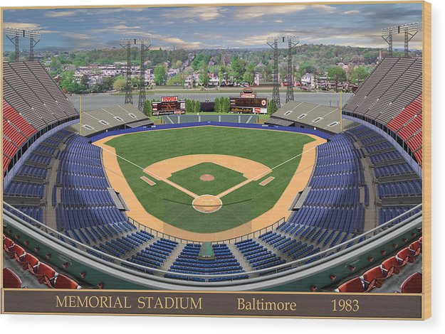 Memorial Stadium 1983 - Wood Print