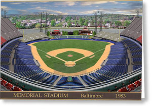 Memorial Stadium 1983 - Greeting Card