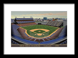 Mile High Stadium 1993 - Framed Print