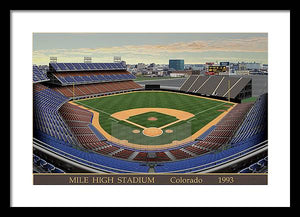 Mile High Stadium 1993 - Framed Print