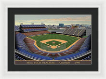 Load image into Gallery viewer, Mile High Stadium 1993 - Framed Print
