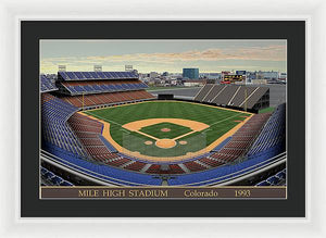 Mile High Stadium 1993 - Framed Print