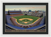 Load image into Gallery viewer, Mile High Stadium 1993 - Framed Print
