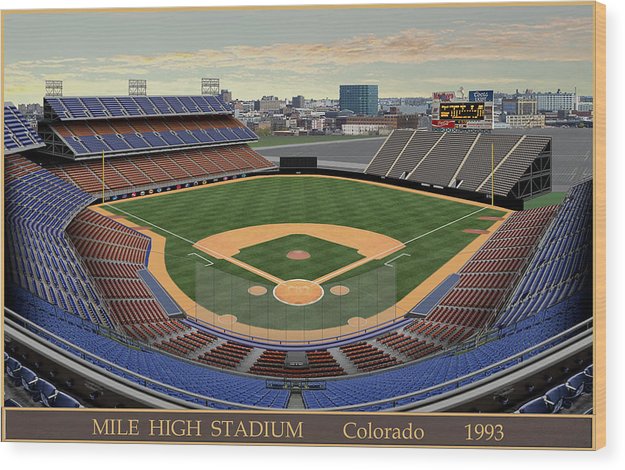 Mile High Stadium 1993 - Wood Print
