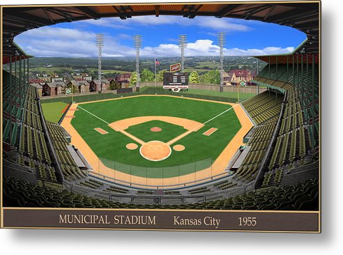Municipal Stadium 1955 - Metal Print
