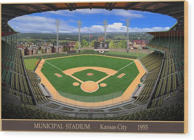Municipal Stadium 1955 - Wood Print