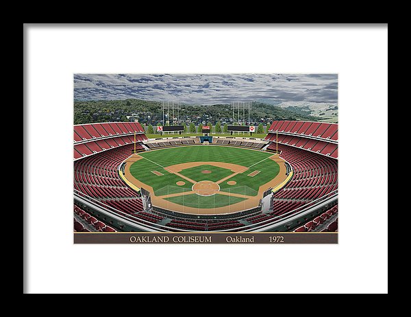 Oakland Coliseum 1972 - Framed Print