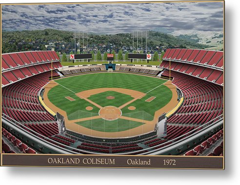 Oakland Coliseum 1972 - Metal Print