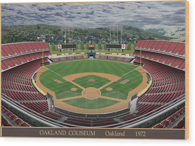Oakland Coliseum 1972 - Wood Print