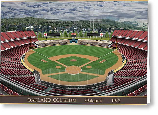 Oakland Coliseum 1972 - Greeting Card