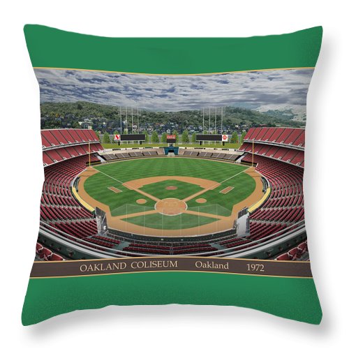 Oakland Coliseum 1972 - Throw Pillow