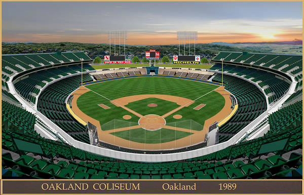 Oakland Coliseum 1989 - Art Print