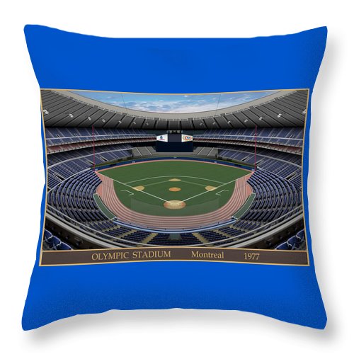 Olympic Stadium 1977 - Throw Pillow