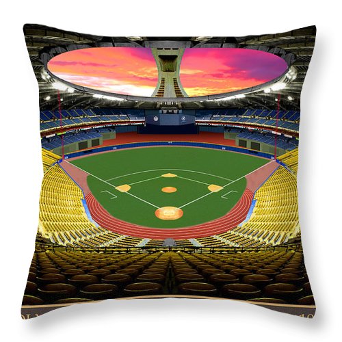 Olympic Stadium 1982 - Throw Pillow